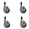 Service Caster 5'' Gray Poly Swivel 1-1/4'' Expanding Stem Caster Set with Brake, 4PK SCC-EX20S514-PPUB-TLB-114-4 - alternate 1